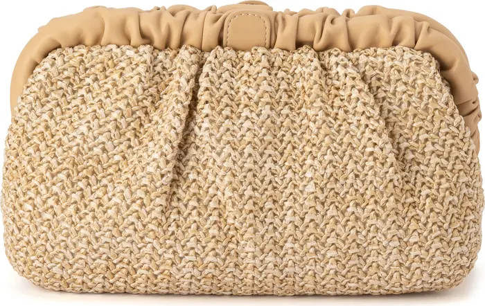 Amalia Pleated Woven Straw Clutch | Nordstrom