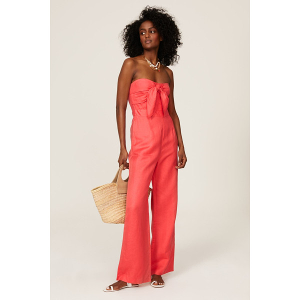 Derek Lam Collective Red Strapless Jumpsuit red | Rent the Runway