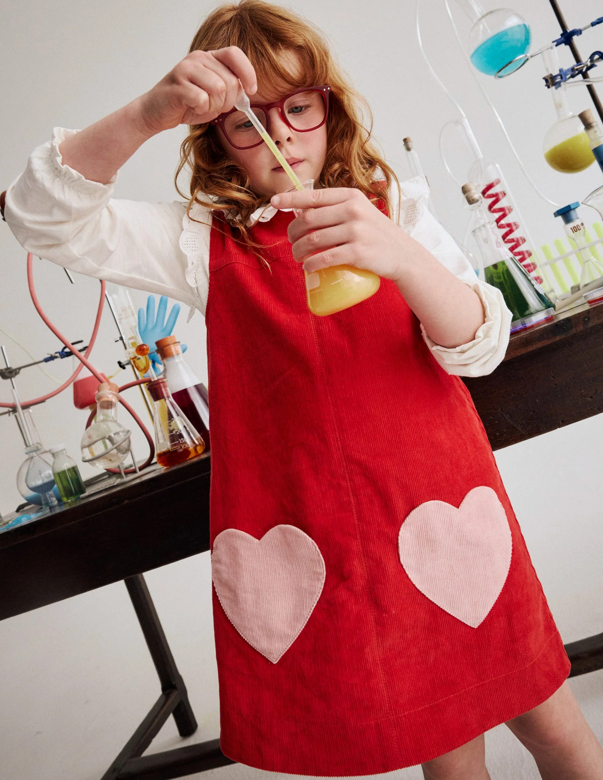 Saffy Cord Pinafore Dress-Poppy Red | Boden (US)