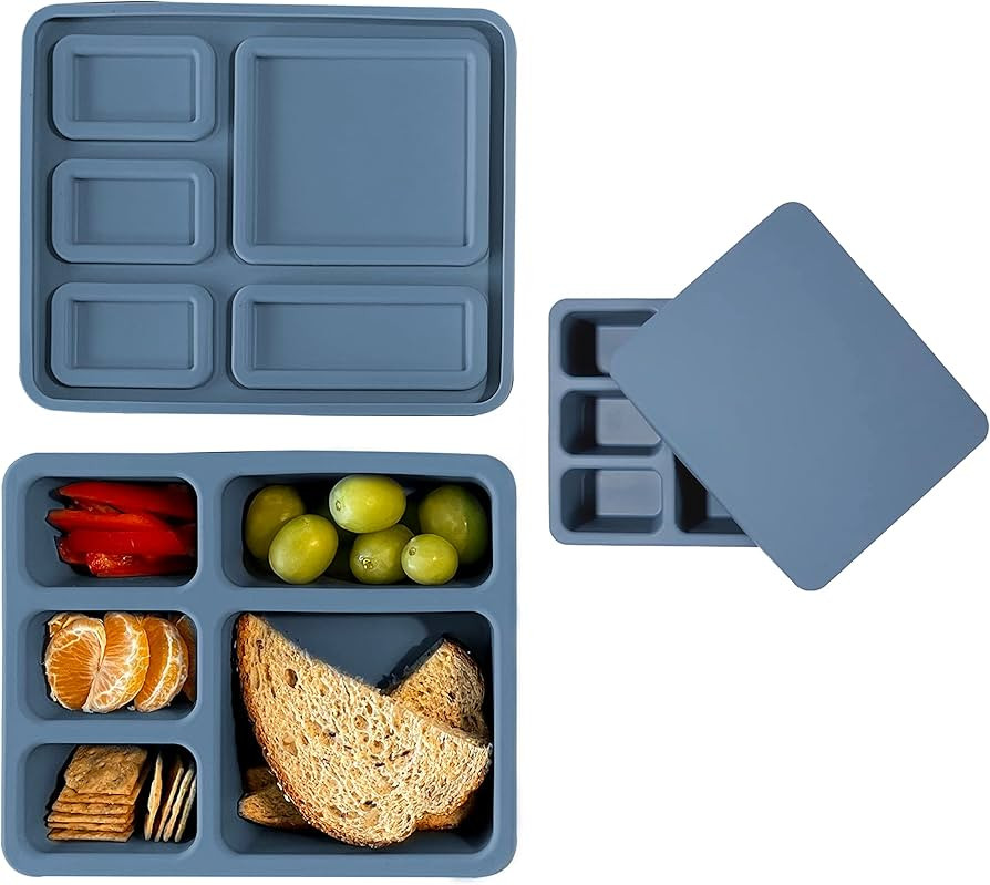 Austin Baby Co Leak-Proof Bento Lunch Box for Kids – Silicone Kids Lunch Container with 5 Leakp... | Amazon (US)