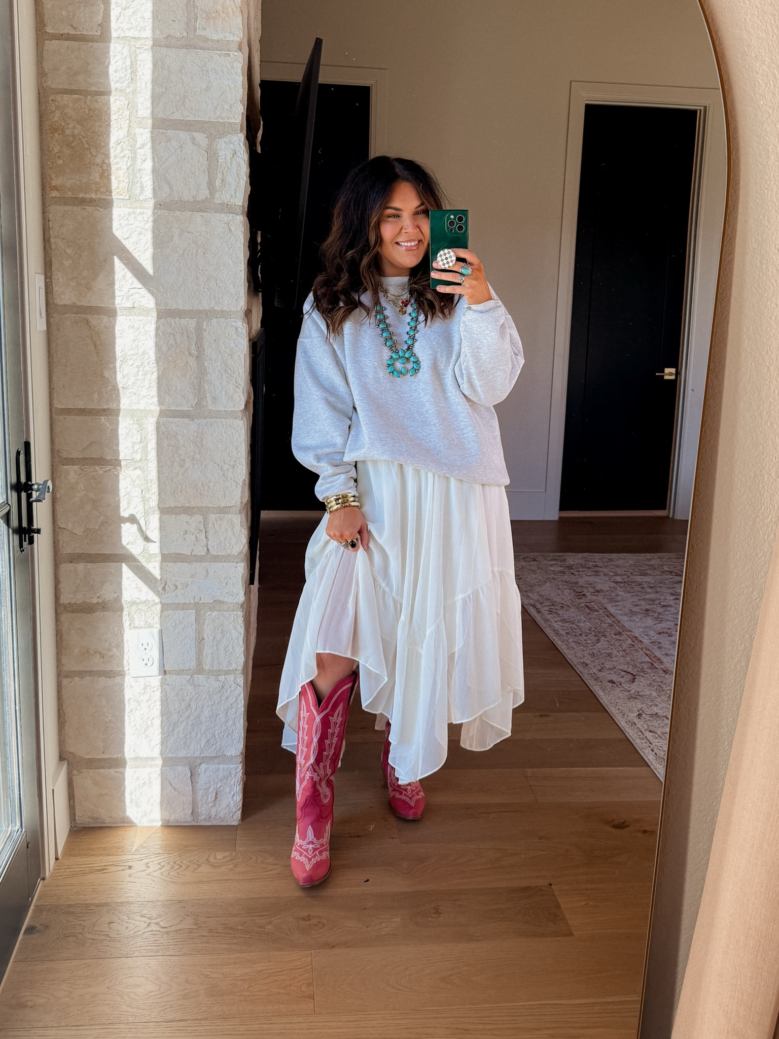 Cowboy Christmas Party Outfit
Sweatshirt: xxl
Tiered skirt: XL
boots: TTS
Lip liner: Knock on Wood
Gloss: Candy Coded

Midsize Christmas outfits 


#LTKFindsUnder50 #LTKStyleTip #LTKHoliday