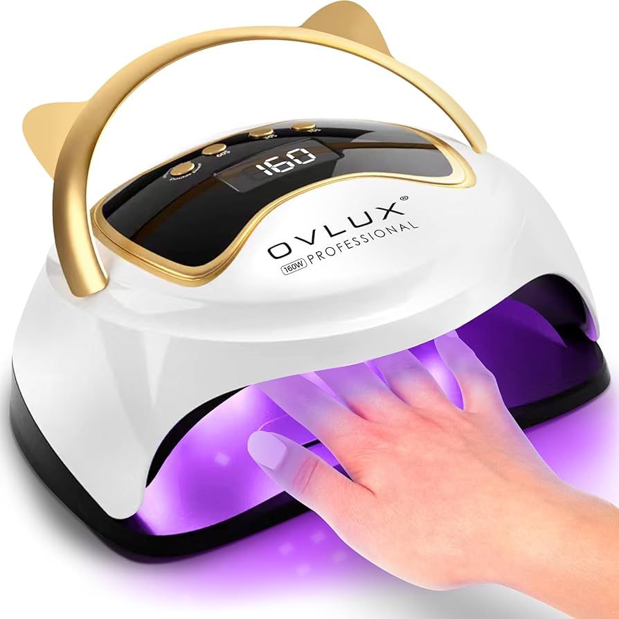 OVLUX UV LED Nail Lamp 160W, Professional Nail Dryer Lamp with 3 Timers and LCD Display, UV Gel C... | Amazon (US)