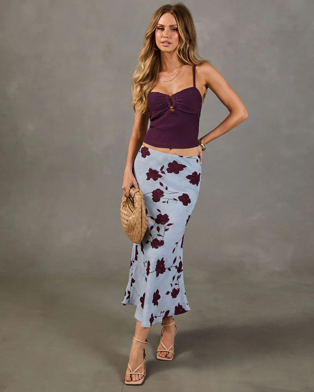 Sunset Roses Floral Maxi Skirt | VICI