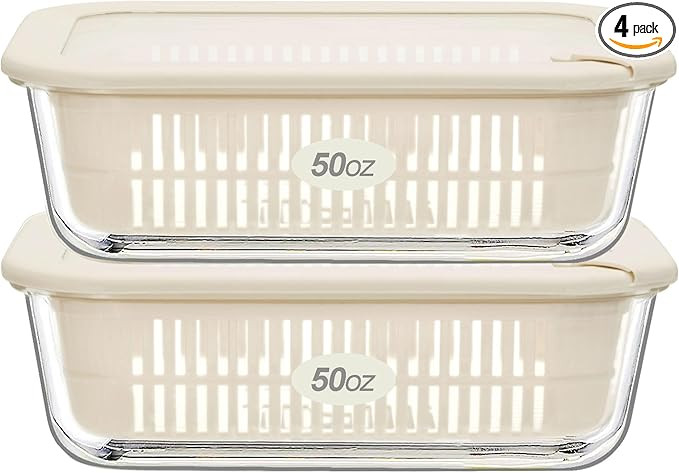 Urban Green Glass Food Storage Containers with Glass Lids, Microwave Safe Food Container Set, Ait... | Amazon (US)