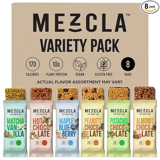 Mezcla Vegan Chocolate High Protein Bars, Gluten Free, Plant Based, Non GMO, No Dairy, 10g Protei... | Amazon (US)