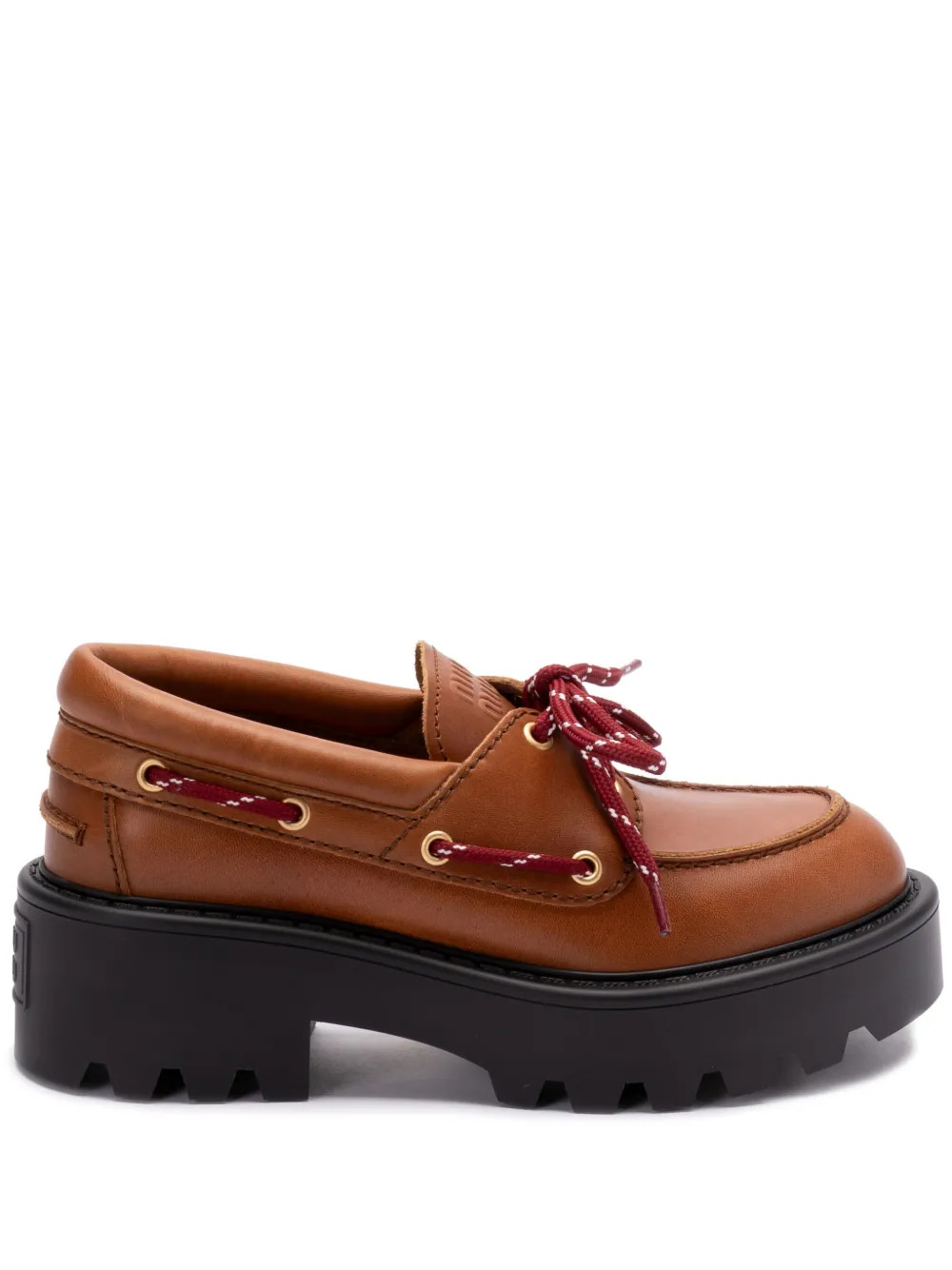 Miu Miu Leather Loafers  | Brown | FARFETCH | Farfetch Global