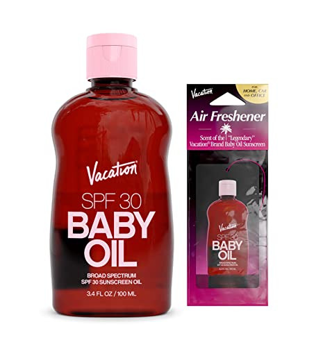 Amazon.com: Vacation Baby Oil SPF 30 & Air Freshener Bundle, Hydrating & Nourishing, Mineral-Oil ... | Amazon (US)