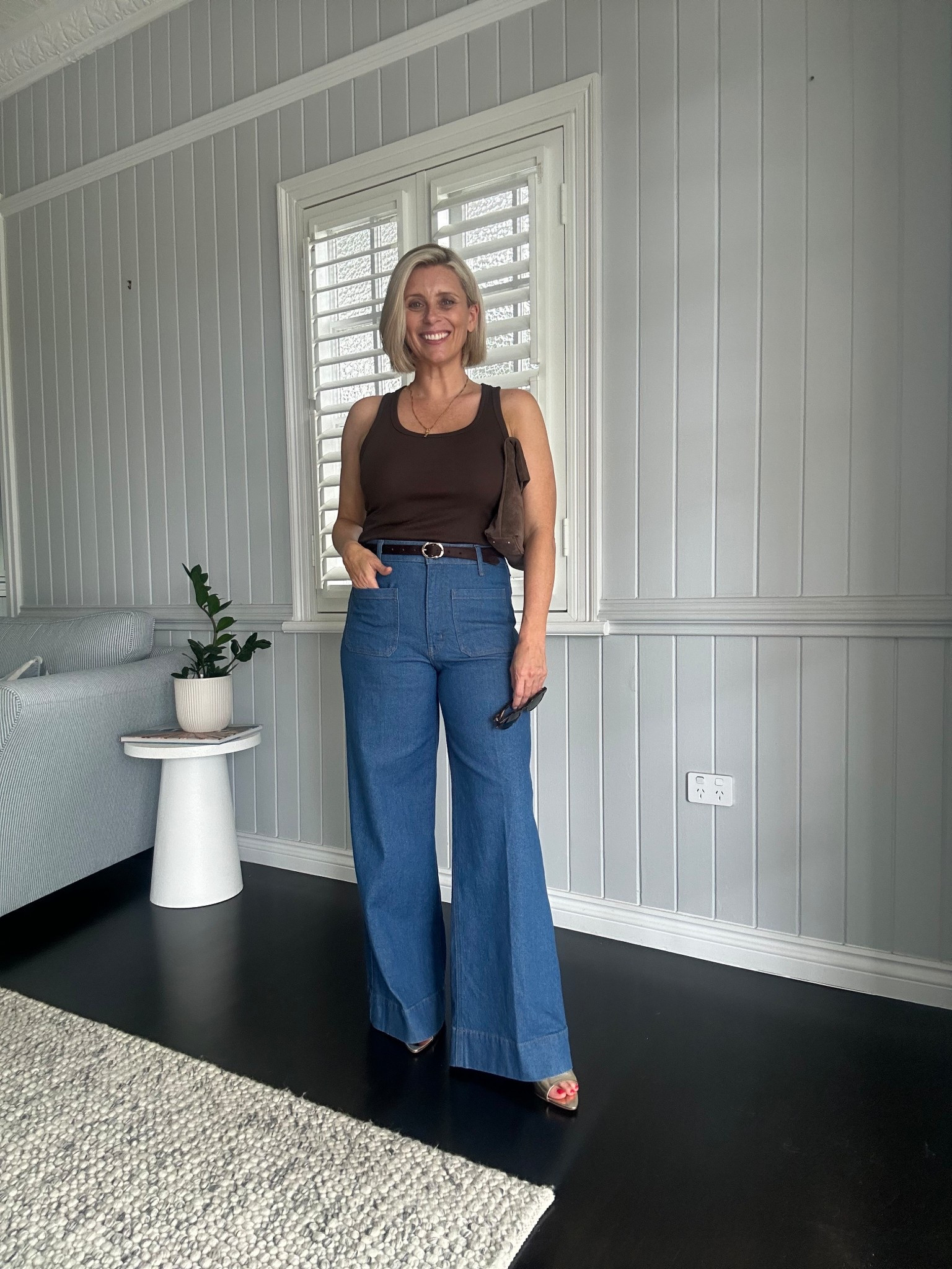 These wide leg jeans in a beautiful bright blue have a 70s boho vibe with their front pockets, contrast stitching and pleated leg. 

They also come in other colours, but this is the colour just listed as ‘Blue’  

Jeans: size 12 

#LTKaustralia #LTKjeans