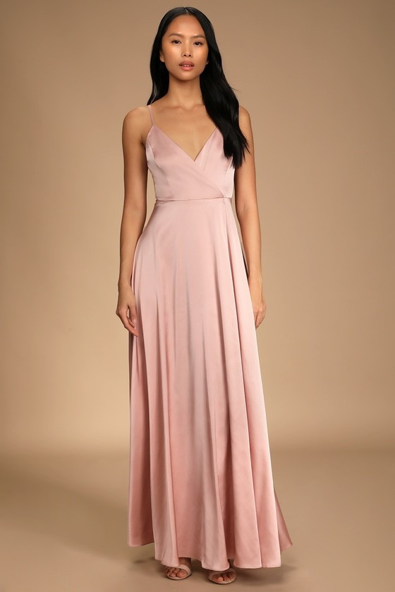 Blush Pink Satin Dress winter wedding guest dress winter spring wedding guest dress spring | Lulus (US)