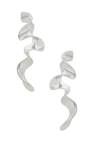 x Nat & Liv Burnished Silver Drop Earrings in Silver | Revolve Clothing (Global)