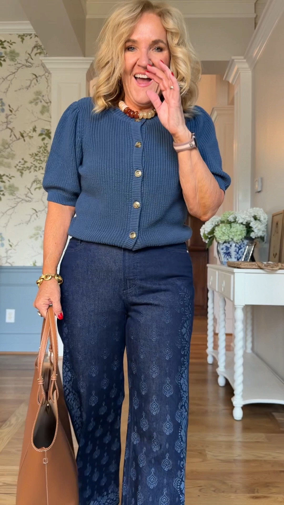 Super cute bandanna jeans in very flattering. I am wearing a 29 regular not a petite.
Sweater you can wear right now size medium

Business casual, dark wash denim teacher outfit

#LTKSaleAlert #LTKOver40 #LTKootd