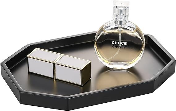 Emibele Vanity Tray, Resin Bathroom Tray Jewelry Ring Dish Small Octagon Perfume Tray for Dresser... | Amazon (US)