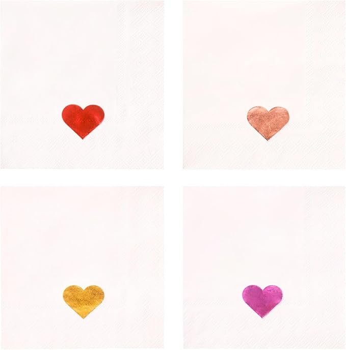 100 PK Valentine's Day Napkins Paper - 3-ply Valentine Cocktail Napkins Disposable 5x5 Inches for... | Amazon (US)