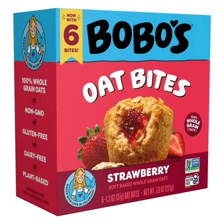 Bobo's Oat Bites, Strawberry Stuff'd, 6 Pack of 1.3oz bars | Walmart (US)