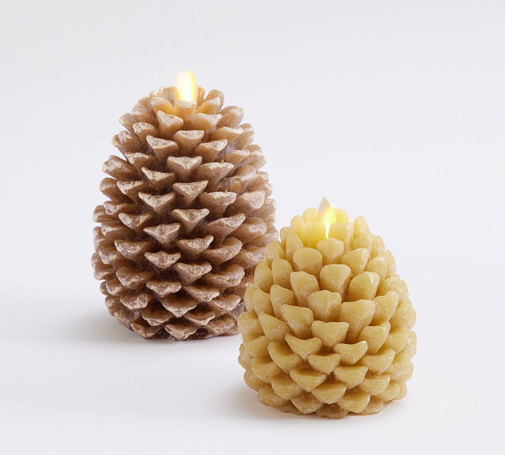 Premium Flickering Flameless Wax Pinecone Candle | Pottery Barn (US)