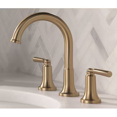Delta Saylor Champagne Bronze Widespread 2-Handle WaterSense Bathroom Sink Faucet with Drain | Lowe's
