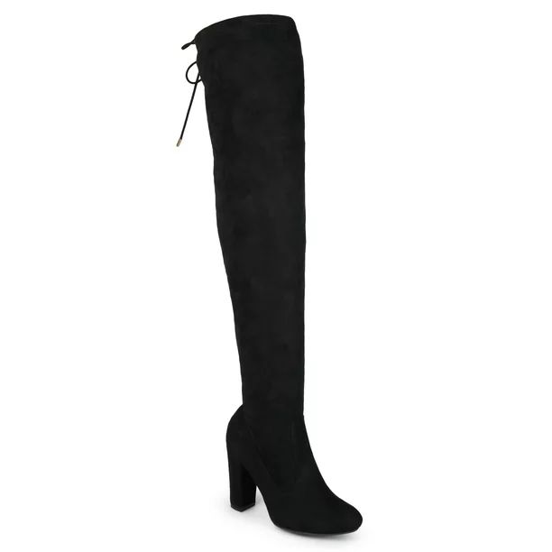 Women's Over-the-knee High Heel Faux Suede Wide Calf Boots - Walmart.com | Walmart (US)