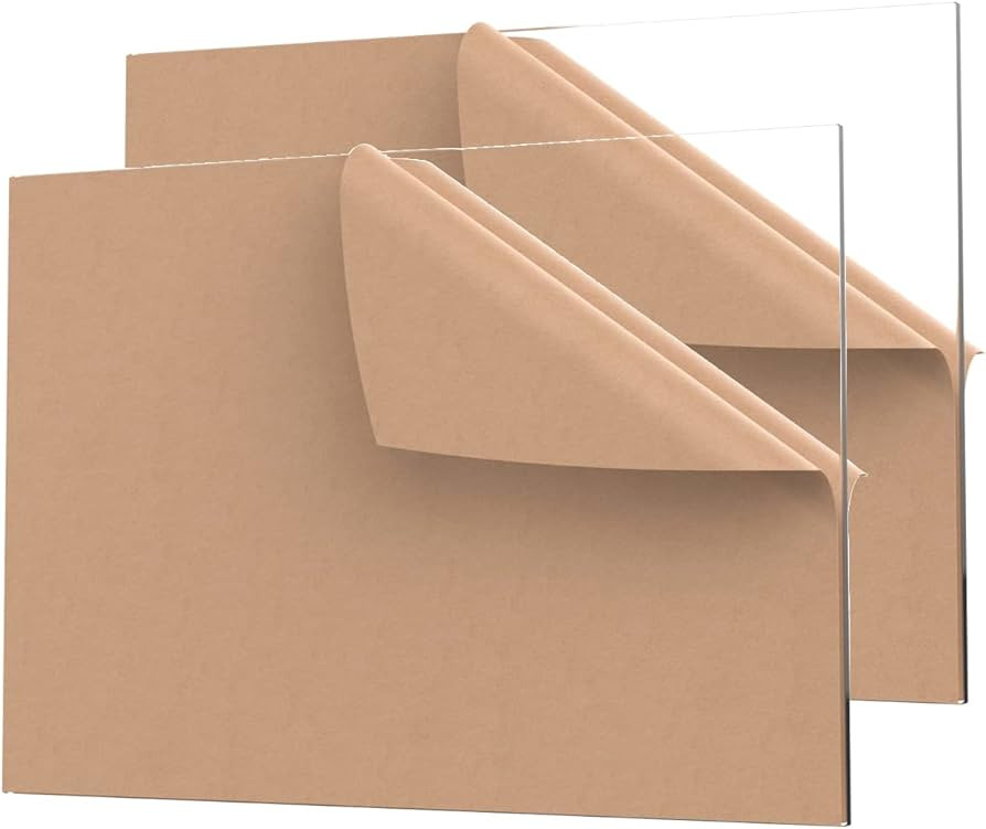 INTELLIMADE, Acrylic Sheet Plexiglass 8.5" x 11" Rectangle Panel 1/8" (3mm) Thick, Cast Plexi Gla... | Amazon (US)