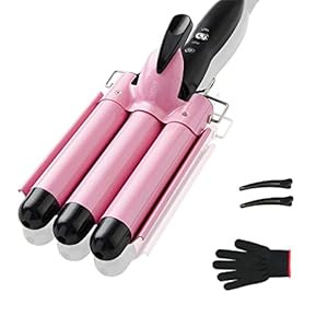 3 Barrel Curling Iron Hair Crimper, TOP4EVER 25mm（1 inch ） Professional Hair Curling Wand wit... | Amazon (US)