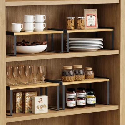 Large Kitchen Cabinet Shelf Organizer Set Of 4, Stackable Countertop Organizer For Kitchen Counter | Wayfair North America