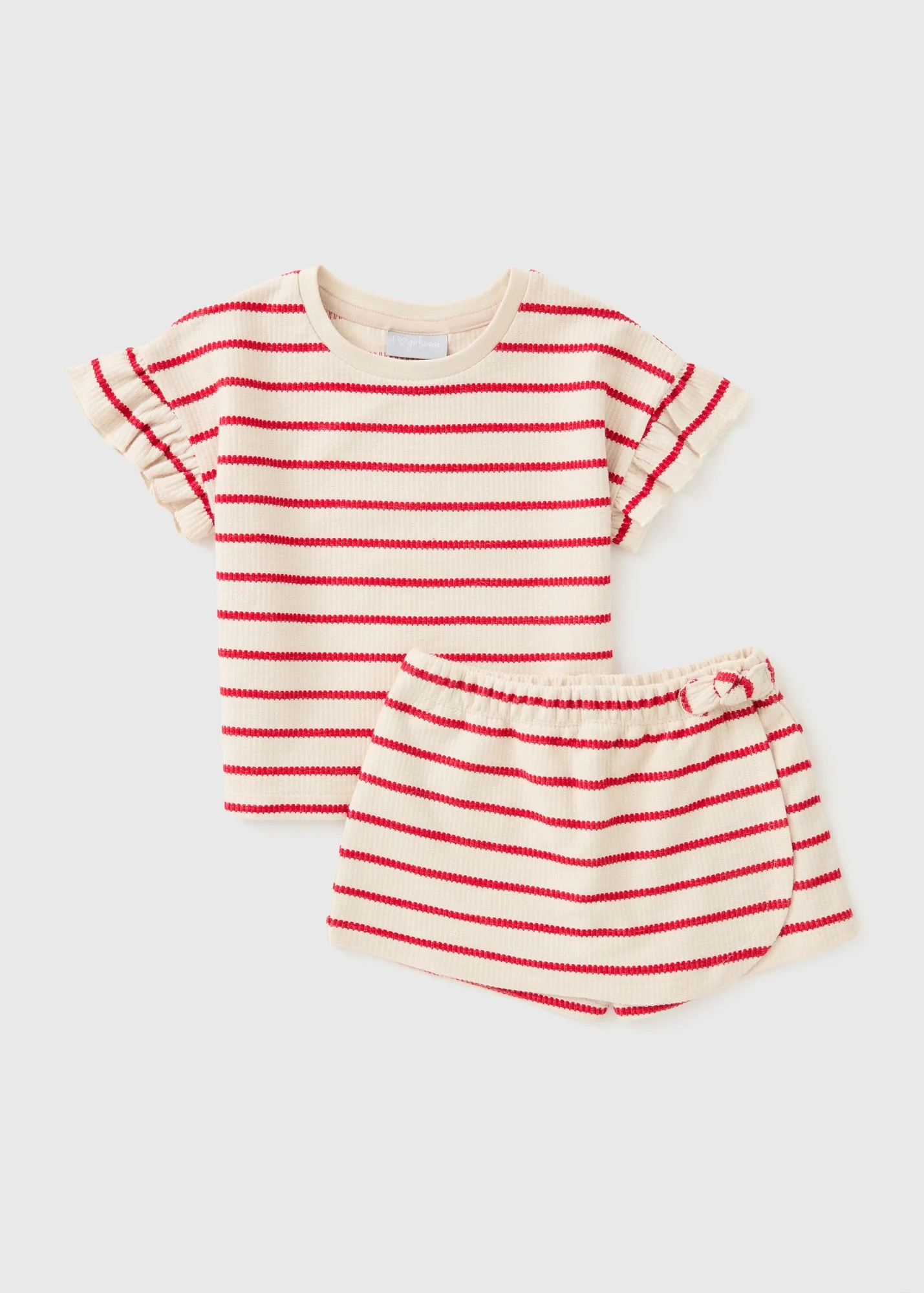 Girls Red Stripe Top & Skort Set (1-7yrs) | Matalan (UK)