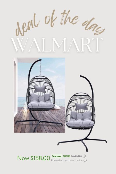 Walmart patio egg chair on deal of the day! 