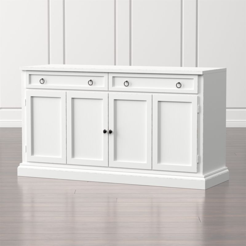 Cameo 62" White Modular Media Console/TV Stand with Storage + Reviews | Crate & Barrel | Crate & Barrel