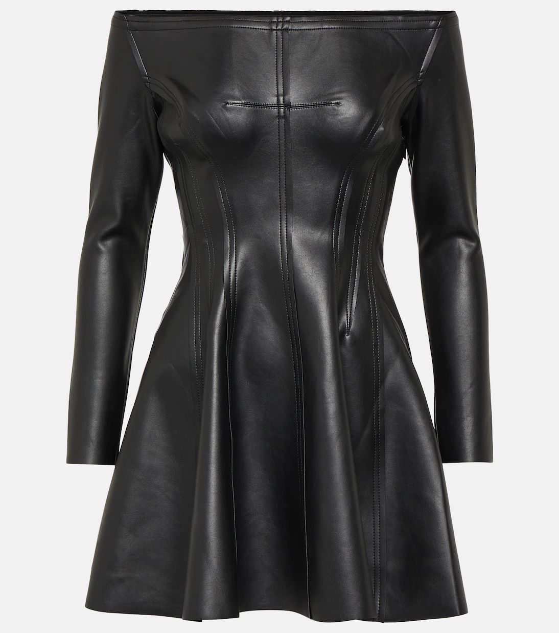 Off-Shoulder Grace faux leather minidress | Mytheresa (UK)