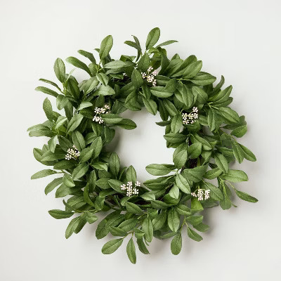 26" Seeded Green Leaf Wreath - Hearth & Hand™ with Magnolia | Target