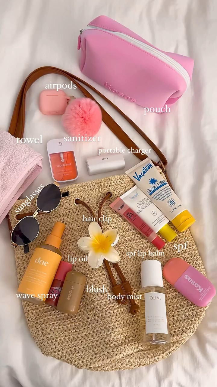 beach bag essentials 🐚🎀🥥🌊🌺
.
.
@kosas @innbeautyproject @theouai @daehair @supergoop @touchland @vacationinc @rhode 
.
#beachbag #beachtote #totebag #summertote #summerbag #summeressentials #summervibes #summergirl #beachessentials 
#beachaesthetic #summeraesthetic
#coastalgrandmother #summerstyle #beautyessentials #beautyproducts #totebagaesthetic #summer24 
#pinterestinspired #pinterestaesthetic #whatsinmybag 
#thatgirlaesthetic #theouai #cleangirlaesthetic #makeupmusthaves #kosas #vacationstyle