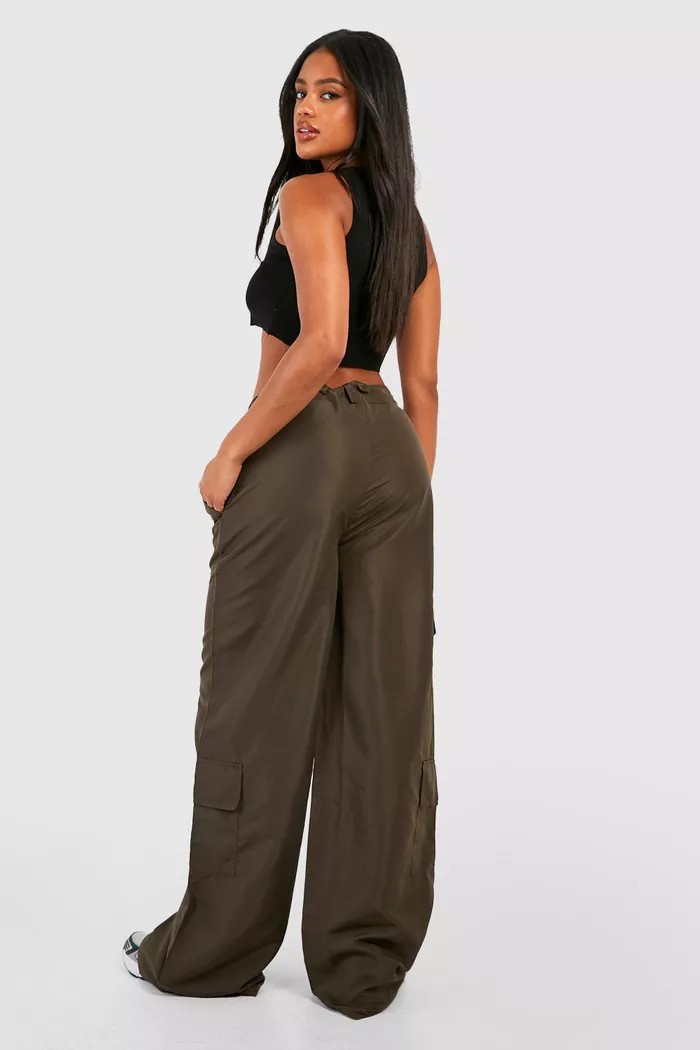 Shell Cargo Pocket Straight Leg Pants | boohoo (US & Canada)