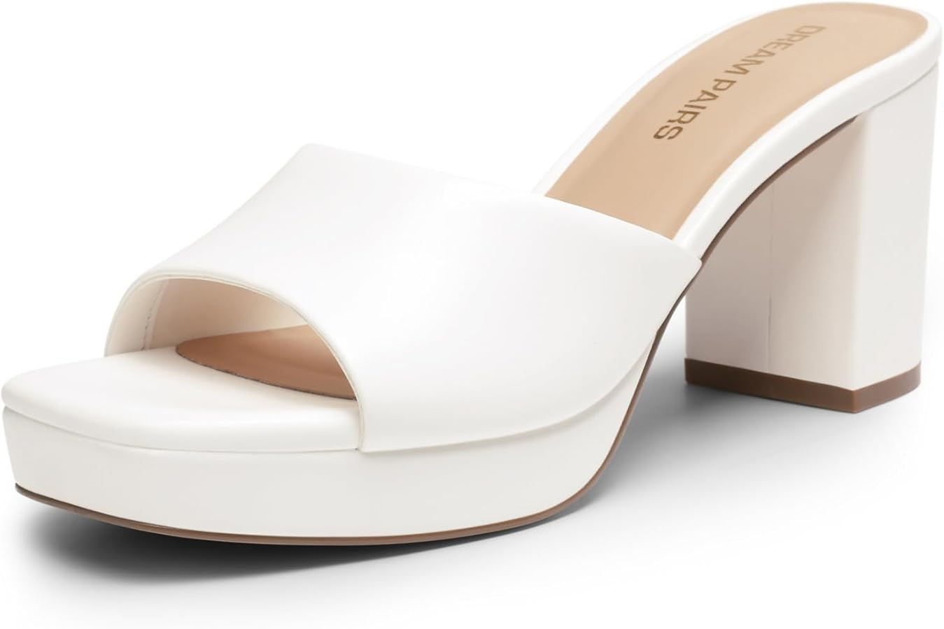 DREAM PAIRS Women's Platform Block Heel Mule Sandals, Square Toe Ankle Strap Slip On Comfortable ... | Amazon (US)