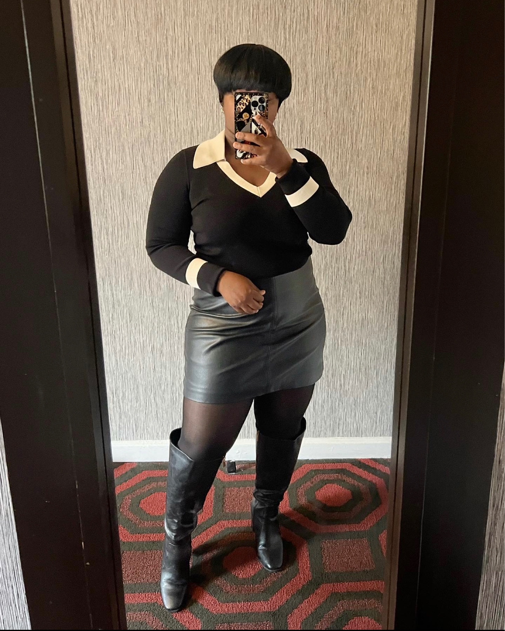 fall outfit 
knit top, faux leather skirt 
high knee boot (wide calf friendly) 

#LTKstyletip #LTKplussize #LTKmidsize