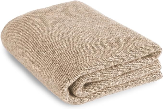 Love Cashmere Luxury 100% Cashmere Comfort Blanket - Light Natural - Made in Scotland | Amazon (UK)