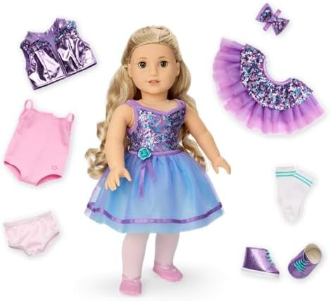 American Girl, Truly Me #125 Doll & Dance All Day Set, with Hazel Eyes, Curly Blonde Hair, Light ... | Amazon (US)
