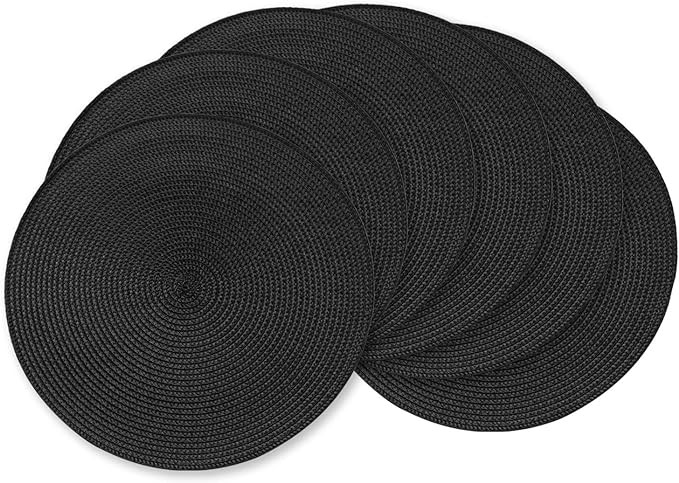 AHHFSMEI Round Braided Placemats 15 Inch Round Table Mats for Dining Tables Washable Woven Heat R... | Amazon (US)