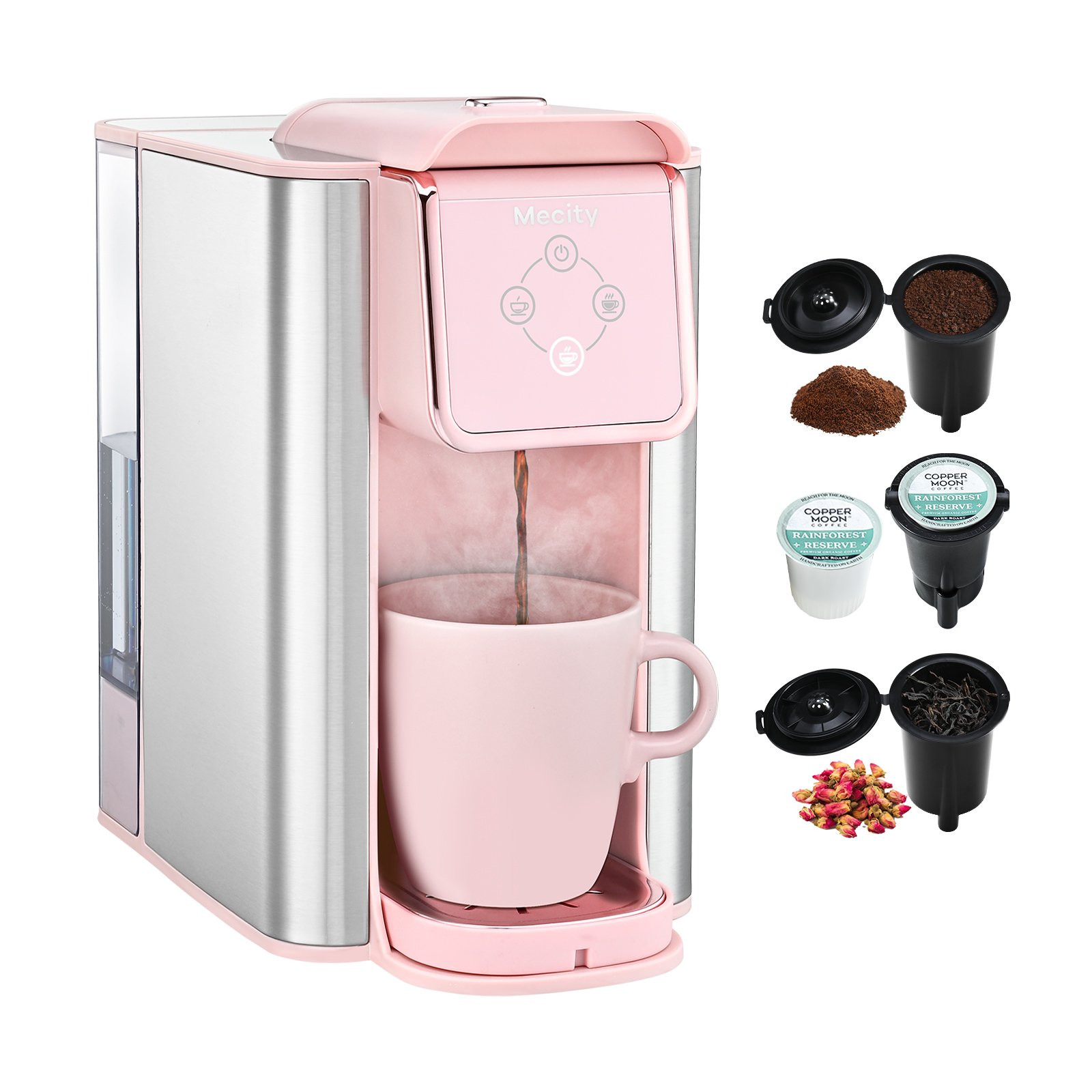 Mecity Coffee Maker 3-in-1 Single Serve Coffee Machine, For K-Cup Coffee Capsule Pod, Ground Coff... | Walmart (US)