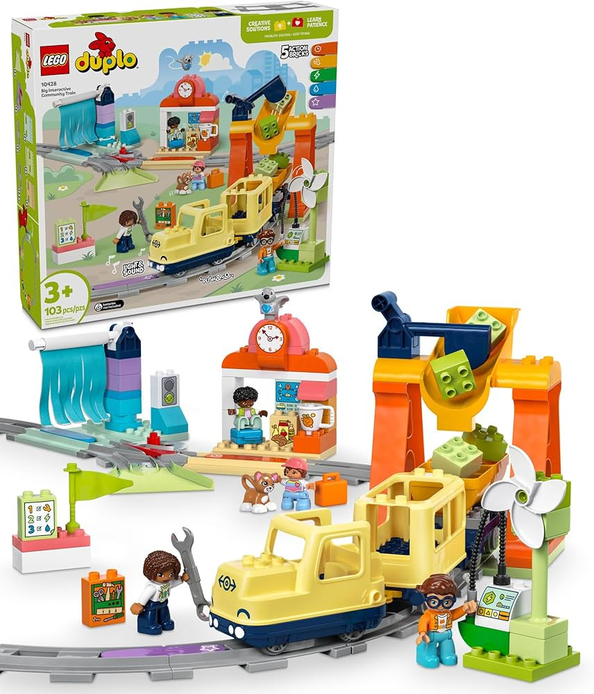 LEGO DUPLO Town Big Interactive Community Train Set - Learning Toddler Train Toy Playset for Boys... | Amazon (US)