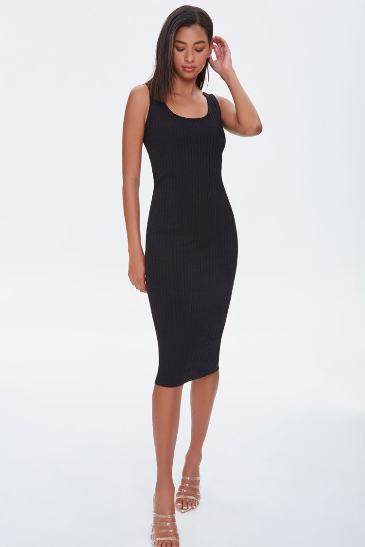 Ribbed Bodycon Tank Dress in Black, Size XS | Forever 21 (US)
