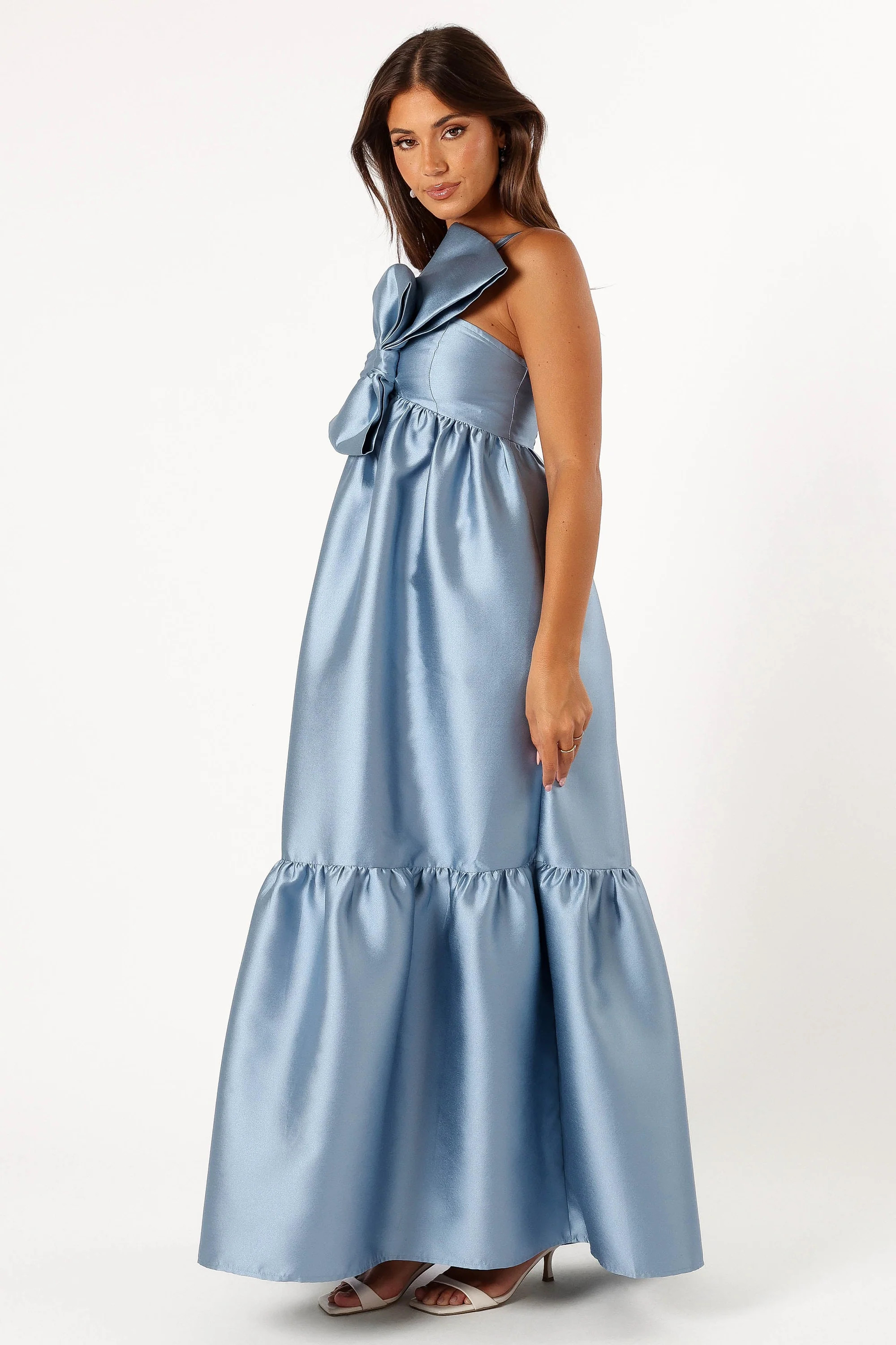Betina Bow Front Maxi Dress - Blue | Petal & Pup (US)