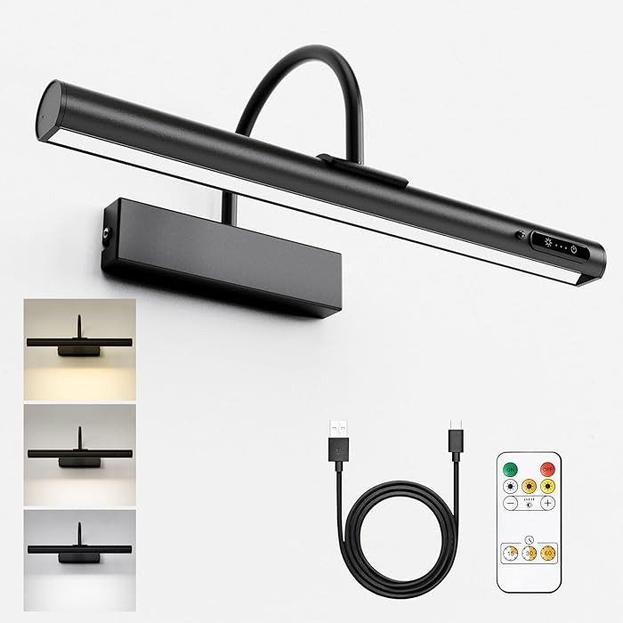 HARPER LIVING Rechargeable Picture Light with Remote, Dimmable and 3 Colour Temps, Battery Operat... | Amazon (UK)