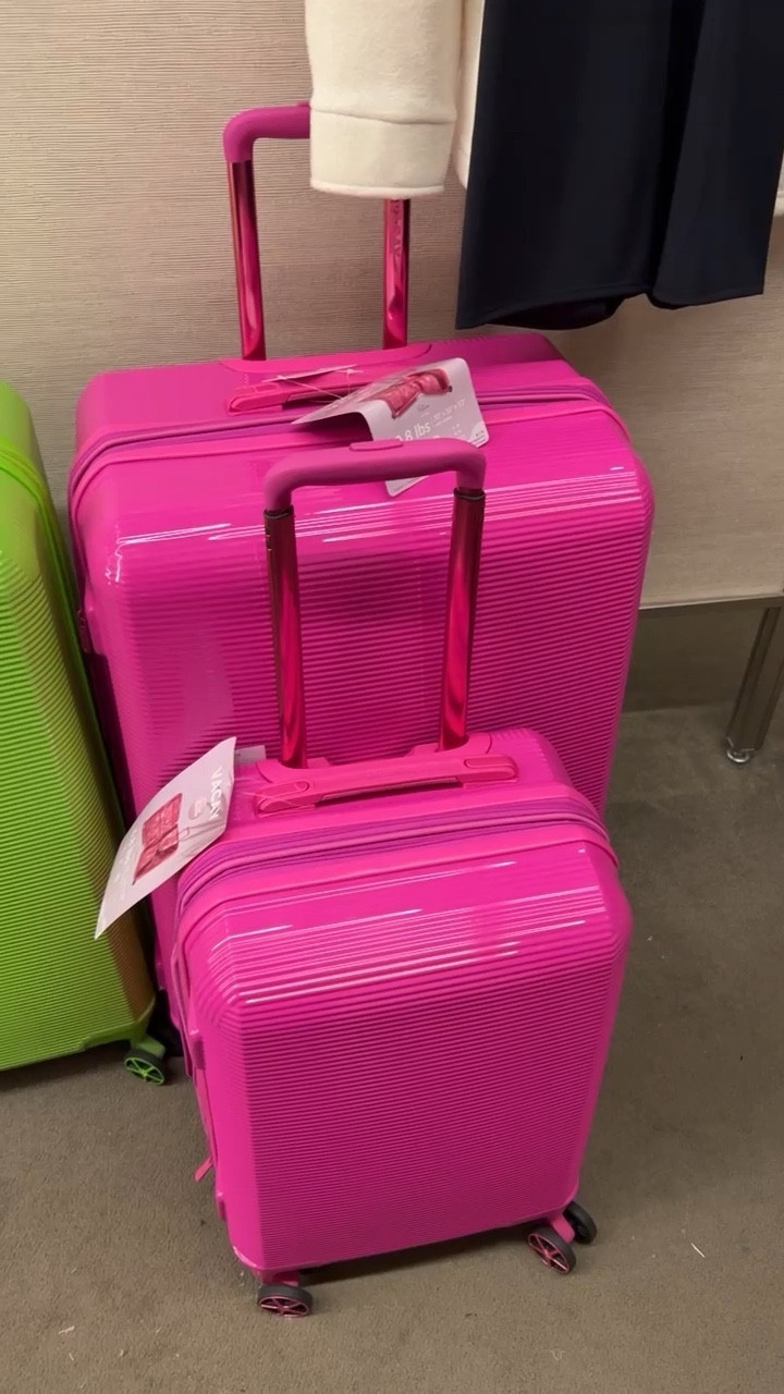 On vacay cheap luggage pink