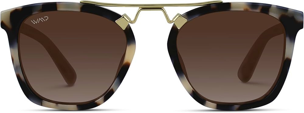 WearMe Pro WMP Eyewear - Women's Oversized Polarized Sunglasses: Square Vintage Style with Metal ... | Amazon (US)