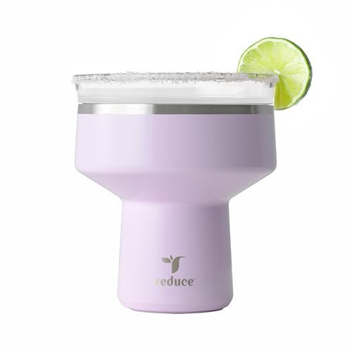 REDUCE Saltini 16 oz Cocktail Tumbler - Insulated Margarita Tumbler with Lid - Keeps Drinks Cold for 10 Hours - 360 Sippable Martini Glass Alternative - Shatterproof, Perfect for Parties - Lilac Bud | Amazon (US)