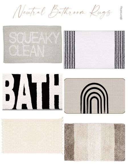 Neutral bathroom rugs! 

Add a neutral and trendy touch to your bathroom with these neutral bath mats!

#LTKSeasonal #LTKhome #LTKstyletip