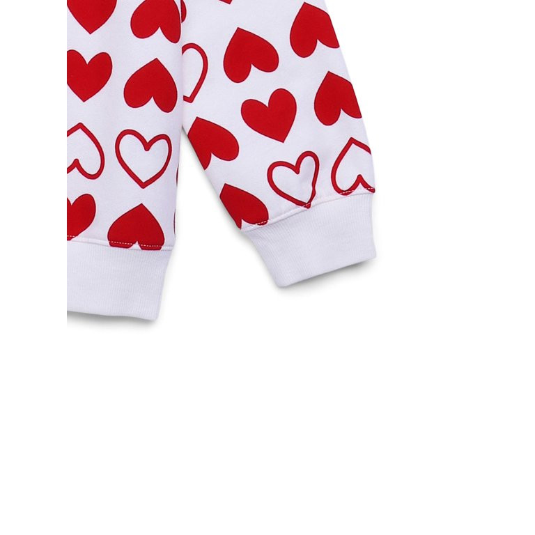 Way to Celebrate Girls Valentine's Day Long-Sleeve Graphic Fleece Sweatshirt, Sizes 4-18 | Walmart (US)