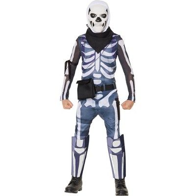 Kids' Fortnite Skull Trooper Halloween Costume Jumpsuit (with 5 Accessories) | Target