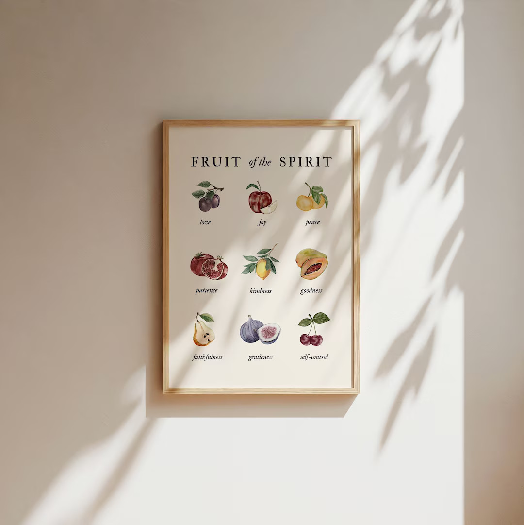 Fruit of the Spirit Wall Art, Scripture Wall Art Digital Download, Christian Home Decor, Vintage ... | Etsy (US)