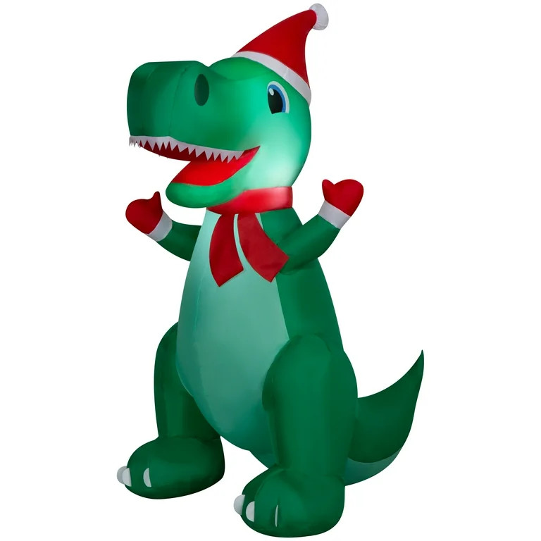 4 ft T-Rex Christmas Airblown Yard Inflatable, Multicolor, by Holiday Time | Walmart (US)