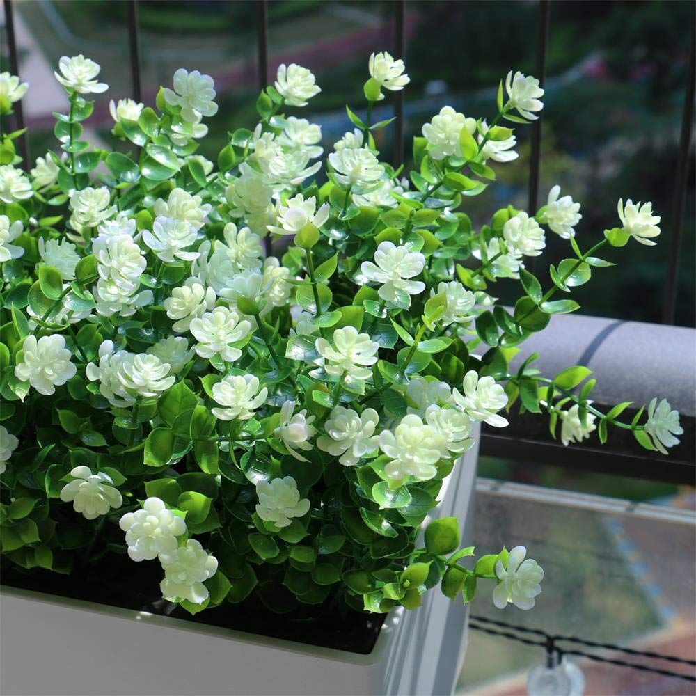 YXYQR Artificial Flowers Outdoor UV Resistant Fake Plastic Plants Outside Indoor Hanging Faux Greene | Amazon (US)